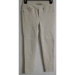 DG2 Diane Gilman Cream Colored Cotton/Spandex Pull-On Jeggings Petite XS